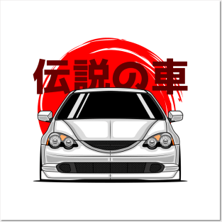 White DC5 RSX Front Posters and Art